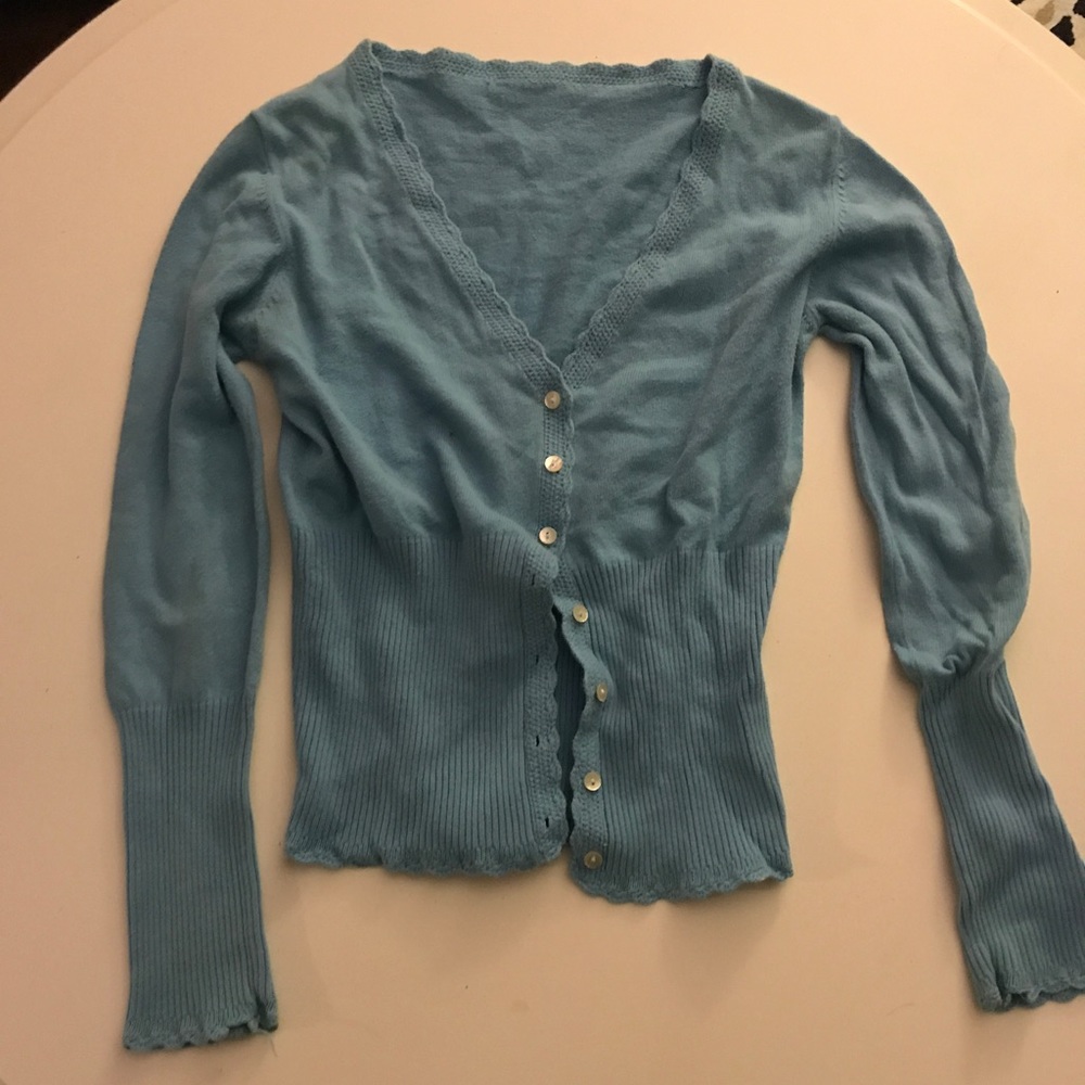 Blue cardigan